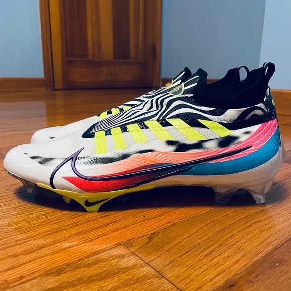 Nike Vapor Edge Elite 360 White Black Multicolor Football Cleats Size 14.5 - Picture 2 of 12